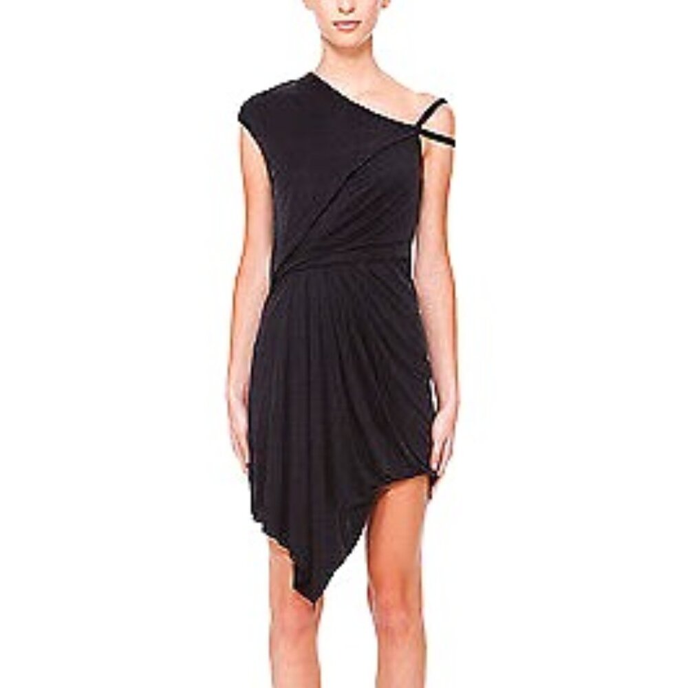 Helmut Lang Black Shale Jersey Dress Sz Large